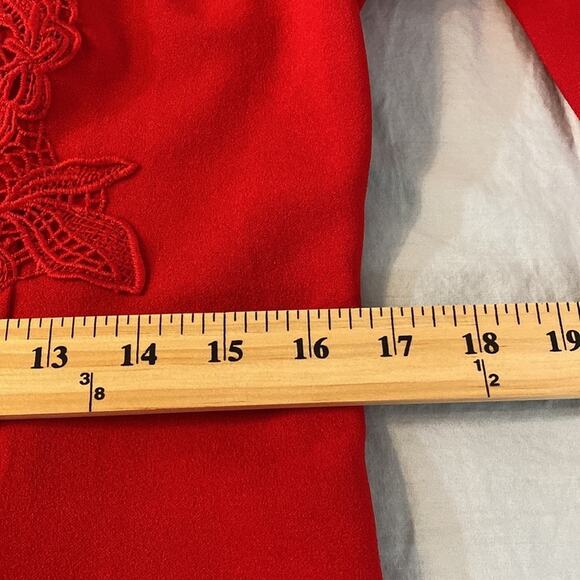 Kate & Mallory Red Stretch Crepe Sheath Dress Size Large - Picture 6 of 7